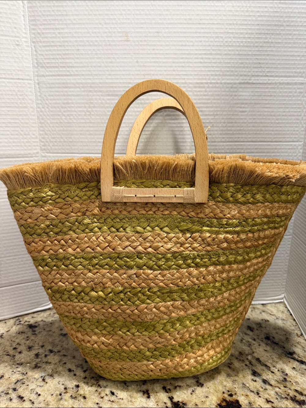 Antik Kraft Dark Citron Jute Straw Tote Purse NWT - Picture 2 of 7